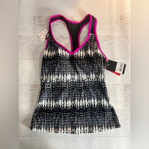 ZeroXposur Black and White Tank Top with Pink Accents